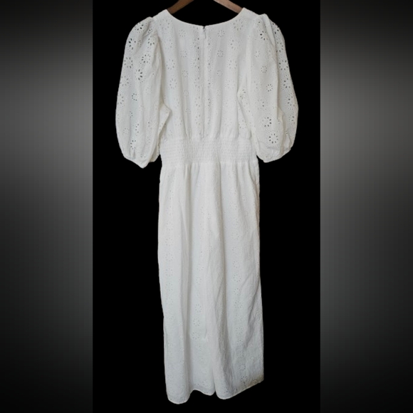 NWT Anthropologie Hutch Smocked-Waist Eyelet Jumpsuit - Picture 6 of 8